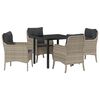 vidaXL Conjunto de Jantar para Jardim 5 unid. Cinzento-claro vime PE