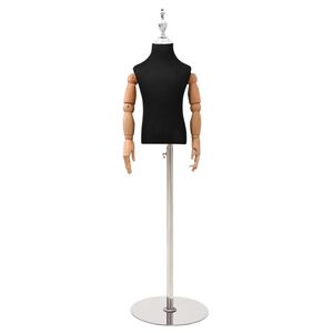 vidaXL Mannequin Ajust&aacute;vel de 120-157 cm com Base Unisexo PP Preto