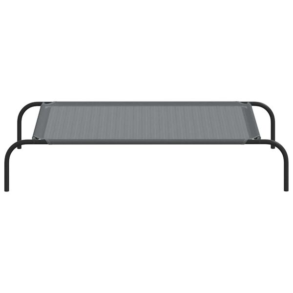 vidaXL Cama para cães elevada 110x65x20 cm Textilene e aço cinzento