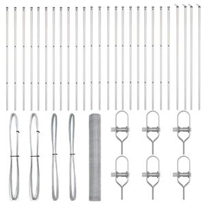 vidaXL Poste de Cerca Prateado