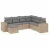 vidaXL 7 pcs conjunto de sof&aacute;s p/ jardim com almofad&otilde;es vime PE bege