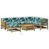 vidaXL 8 pcs conjunto lounge de jardim c/ almofad&otilde;es pinho impregnado
