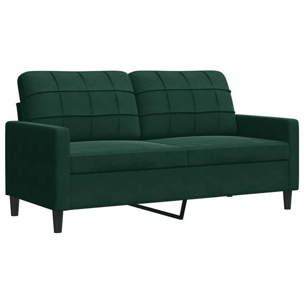 vidaXL Sof&aacute; de 2 lugares 140 cm veludo verde-escuro