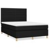 vidaXL Cama com molas/colch&atilde;o 140x190 cm tecido preto