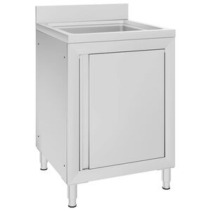 vidaXL Arm&aacute;rio p/ lava-lou&ccedil;a cozinha comercial 60x60x96cm a&ccedil;o inoxid.