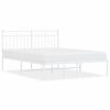 vidaXL Estrutura de cama com cabeceira 140x200 cm metal branco