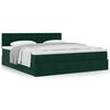 vidaXL Estrutura de cama otomana com colch&atilde;o 180x200 cm verde escuro
