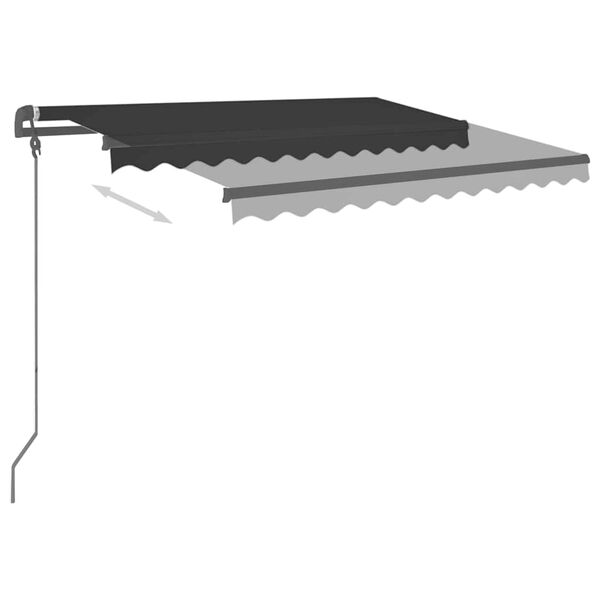 vidaXL Toldo retr&aacute;til autom&aacute;tico com postes 3,5x2,5 m antracite