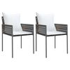 vidaXL Cadeiras jardim c/ almofad&otilde;es 2pcs 54x61x83 cm vime PE castanho