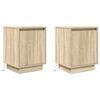 vidaXL Mesas cabeceira c/ luzes LED 2 pcs 38x34x50cm carvalho sonoma