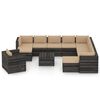 vidaXL 12pcs conj. lounge jardim + almofad&otilde;es madeira impreg. cinzento