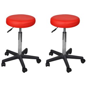 vidaXL Bancos de escrit&oacute;rio 2 pcs 35,5x84 cm couro artificial vermelho