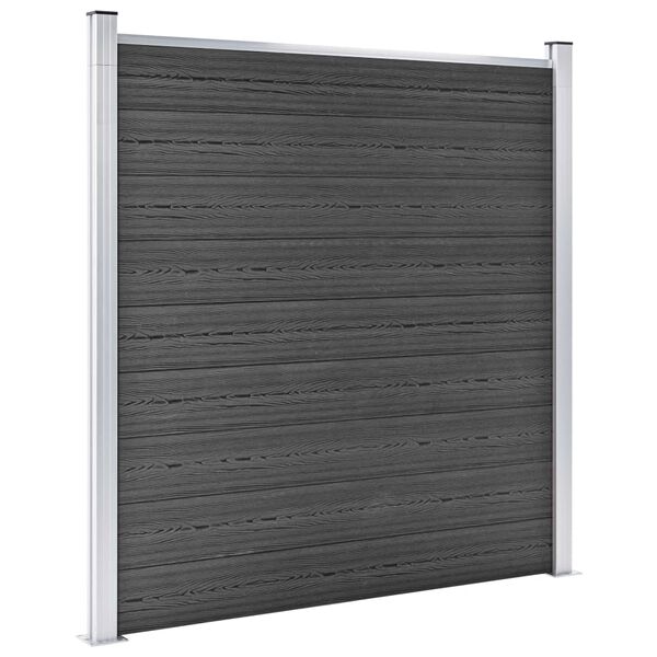 vidaXL Conjunto de painel de vedação WPC 1138x(105-186) cm preto