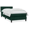 vidaXL Cama com molas/colch&atilde;o 90x220 cm veludo verde-escuro