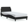 vidaXL Estrutura de cama Dover preta 90x190 cm em couro sint&eacute;tico