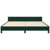 vidaXL Estrutura de cama c/ cabeceira 180x200 cm veludo verde-escuro