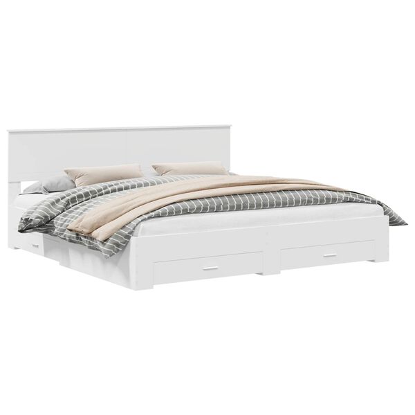 vidaXL Estrutura da Cama Branco 200 x 200 cm Madeira processada