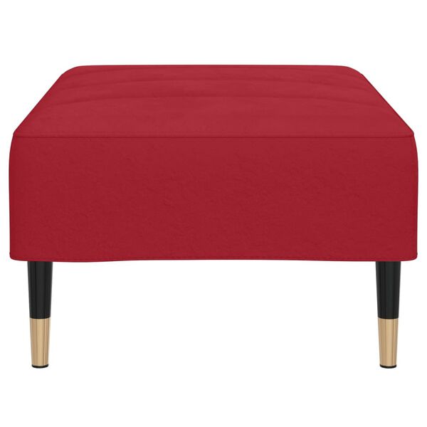 vidaXL Apoio de p&eacute;s 78x56x32 cm veludo vermelho tinto