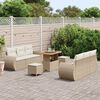 vidaXL Conjunto de Sof&aacute; de Jardim com almofada 9 pcs Bege vime PE