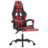 vidaXL Cadeira gaming girat&oacute;ria c/ apoio couro artific. preto/vermelho