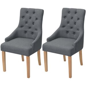 vidaXL Cadeiras de jantar 2 pcs tecido cinzento-escuro