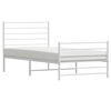 vidaXL Estrutura de cama com cabeceira e p&eacute;s 75x190 cm metal branco