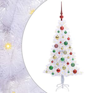 vidaXL &Aacute;rvore de Natal Artificial com 150 LEDs Branco 120 cm PVC e A&ccedil;o