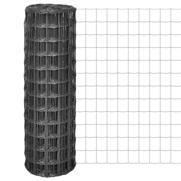 vidaXL Cerca 25x1,2 m a&ccedil;o cinzento