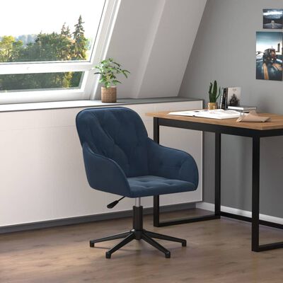 vidaXL Cadeira de escritório giratória veludo azul