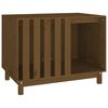 vidaXL Casota para c&atilde;es 90x60x67 cm madeira pinho maci&ccedil;a castanho mel