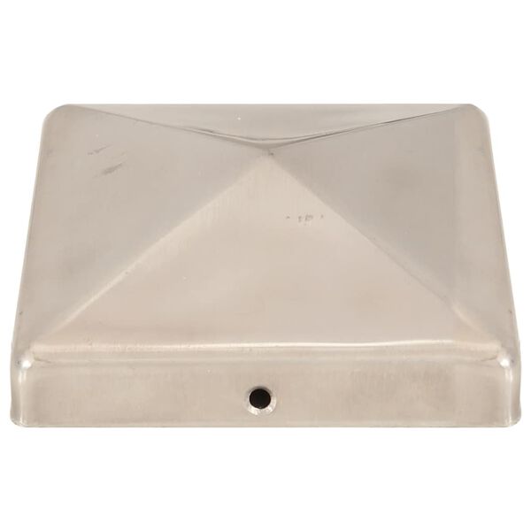 vidaXL Tampas piramidais postes veda&ccedil;&atilde;o 6pcs a&ccedil;o inoxid&aacute;vel 101x101mm