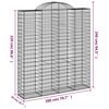 vidaXL Cestos gabi&atilde;o arqueados 15 pcs 200x50x220/240 ferro galvanizado