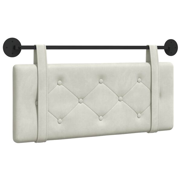 vidaXL Cabeceira Suspensa Creme 110 x 55 x 5 cm Veludo