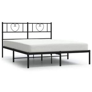 vidaXL Estrutura de cama com cabeceira 120x200 cm metal preto