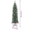 vidaXL Árvore Slim de Natal Artificial Verde e branco 150 cm
