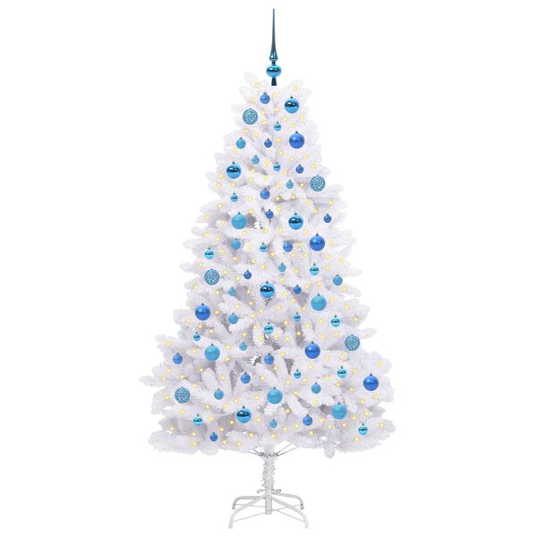 vidaXL &Aacute;rvore de Natal Articulada Artificial Branco 180 cm PVC e A&ccedil;o