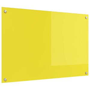 vidaXL Painel de cozinha Amarelo 90 x 60 cm vidro temperado