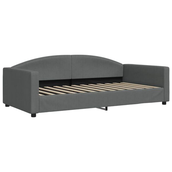 vidaXL Sofá-cama c/ gavetão/gavetas 100x200 cm tecido cinzento-escuro