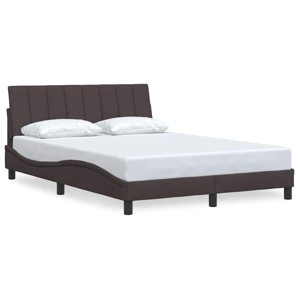 vidaXL Estrutura de cama sem colch&atilde;o Hanko 120x200 cm tecido castanho-escuro