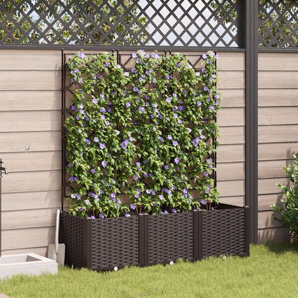 vidaXL Vaso de Jardim 3 pcs Castanho 120 x 40 x 143 cm A&ccedil;o