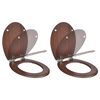 vidaXL Assentos de sanita com tampas de fecho suave 2 pcs MDF castanho