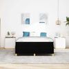 vidaXL Estrutura da Cama com colch&atilde;o Preto 140 x 190 cm tecido