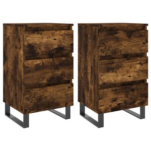 vidaXL Mesas de cabeceira 2 pcs derivados de madeira carvalho fumado