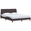 vidaXL Estrutura de cama sem colch&atilde;o 160x200 cm tecido castanho-escuro