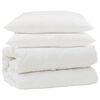 vidaXL Conjunto de Edredom com travesseiro 3 unid. Branco Microfibra