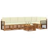 vidaXL Conjunto de Sof&aacute; Sectional com almofada 7 pcs Natural e Creme