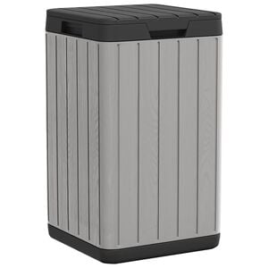 vidaXL Caixote do lixo de exterior 38x38x65 cm PP cinzento
