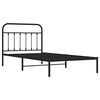 vidaXL Estrutura de cama com cabeceira 100x200 cm metal preto