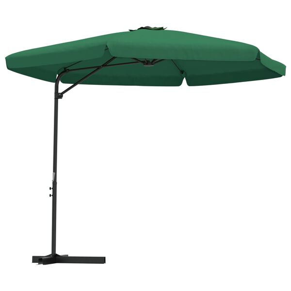 vidaXL Guarda-sol de exterior com poste de a&ccedil;o 300 cm verde
