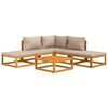 vidaXL 6pcs conj. lounge jardim madeira c/almofad&otilde;es cinza-acastanhado